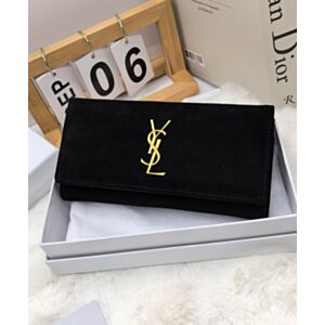 Not for sale: Saint Laurent Suede Large Flap Wallet Black