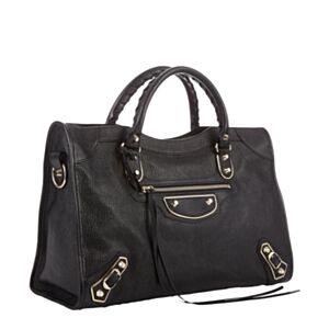 Balenciaga Classic Metallic Edge City leather Tote Bag Black