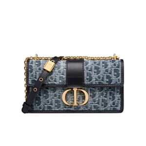 Christian Dior 30 Montaigne East-West Bag with Chain Blue