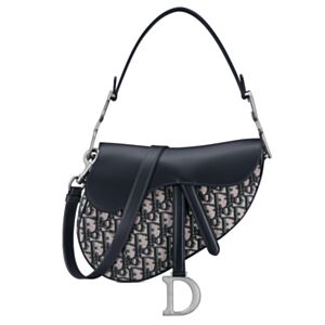 Christian Dior Saddle Bag with Strap Dark Blue