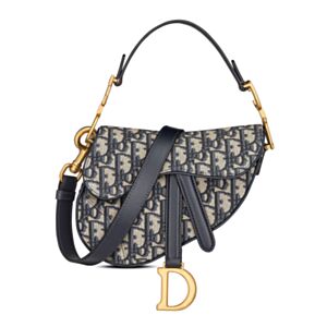 Christian Dior Mini Saddle Bag With Strap Dark Blue