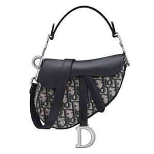 Christian Dior Mini Saddle Bag with Strap Dark Blue