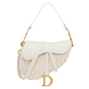 Christian Dior Saddle Bag With Strap Cream