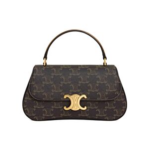 Celine Teen Celine Lola In Triomphe Canvas And Calfskin Coffee