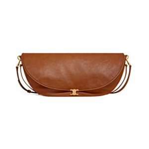 Celine Halfmoon Soft Triomphe Bag In Supple Shiny Lambskin 124142