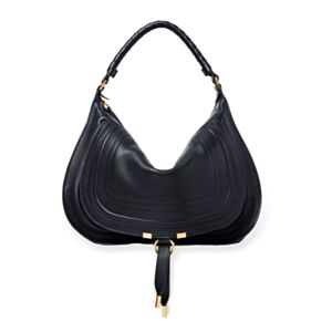 Chloe Marcie Shoulder Bag In Soft Leather Black