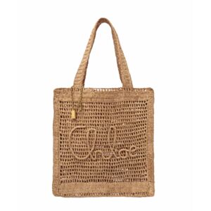 Chloe Summer Banana Tote Bag In Raffia