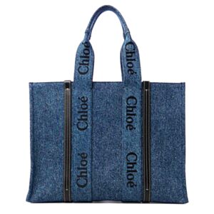 Chloe Large Woody Tote Bag Blue