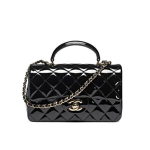 Chanel Mini Classic Handbag With Top Handle AS2431 Black