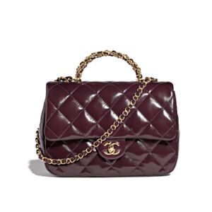 Chanel Mini Flap Bag With Top Handle AS5043 Mauve