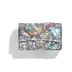 Chanel Classic 11.12 Handbag A01112 Silver