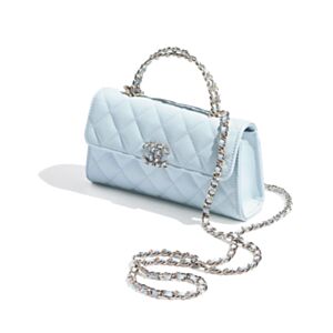 Chanel Mobile Phone Case With Chain Flap Light Blue