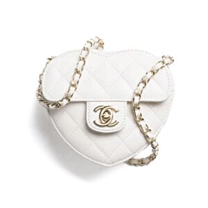 Chanel Heart-Shaped Chain Handbag AP2784 White