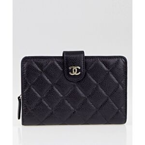 Chanel Caviar Quilted Zip Pocket Wallet Black
