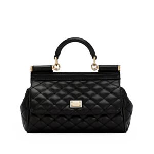Dolce Gabbana Sicily Small Top Handbag Black