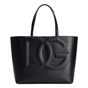 Dolce & Gabbana Logo medium cowhide leather tote bag Black
