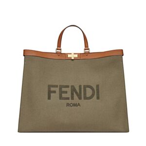 Fendi Peekaboo X-tote Canvas bag 8BH374 Khaki