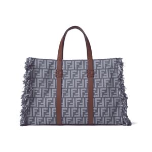 Fendi Summer Tote Denim-Effect FF Jacquard Bag 8BH435 Blue