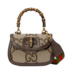 Gucci Small Jumbo GG Bag With Bamboo 675797 Dark Coffee