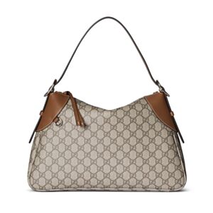 Gucci GG Emblem Medium Shoulder Bag 815217 Coffee