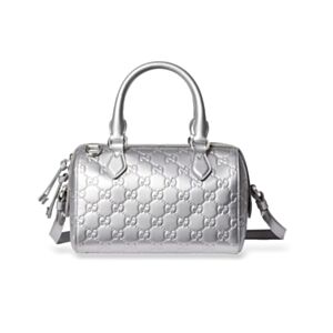 Gucci GG Emblem Small Boston Bag 848889 Silver