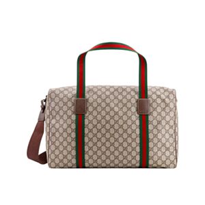 Gucci Large Duffle Bag With Web 758664 Dark Coffee