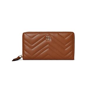 Gucci GG Marmont Zip Around Wallet 837758 Coffee