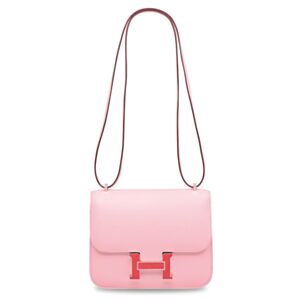 Hermes Constance 18 Mini Bag Swift Leather Lizard Buckle Pink