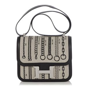 Hermes Constance 24 Limited Edition De Camp Dechainee Toile Bag Black