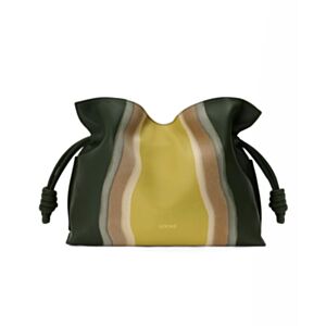 Loewe Medium Flamenco Clutch Landscape In Nappa Calfskin Green