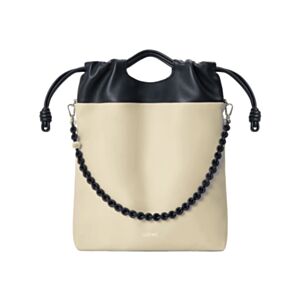 Loewe Flamenco Two-Tone Leather Tote Cream