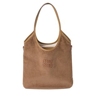 Miumiu IVY Corduroy Shopping Bag Coffee