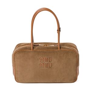 Miumiu Beau Corduroy Top-handle Bag Coffee