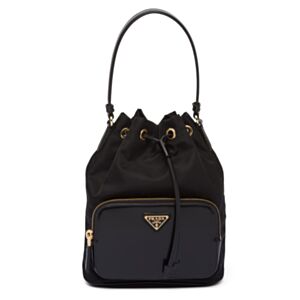 Prada Re-Nylon And Brushed Leather Bag 1BH038 Black