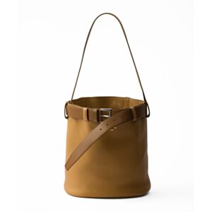 Prada Buckle Leather Bucket Bag With Belt 1BE085 