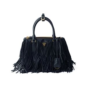 Prada Galleria Small Leather Bag With Fringe