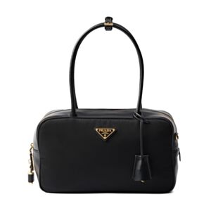 Prada Re-Nylon And Leather Medium Top-handle Bag With Padlock 1BB132 Black