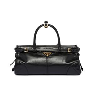 Prada Medium Leather Handbag 1BA426 Black