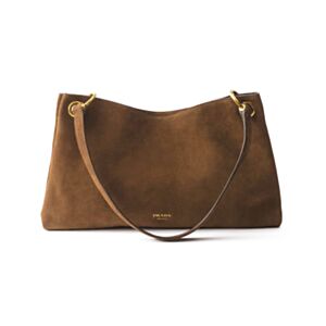 Prada Etude Large Suede Shoulder Bag 1BC259 Coffee