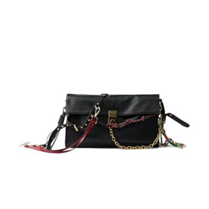 Prada Soft Sound Large Leather Shoulder Bag With Charms 1BD378 Black