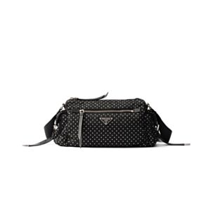 Prada Re-Nylon Bag With Studs 1BC236 Black