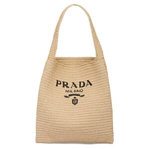 Prada Crochet Tote Bag 1BC182 Apricot
