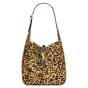 Saint Laurent Le 5 A 7 Supple Small In Pony Hair Leather Coffee
