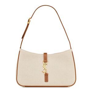Saint Laurent Le 5 A 7 In Canvas And Leather Coffee