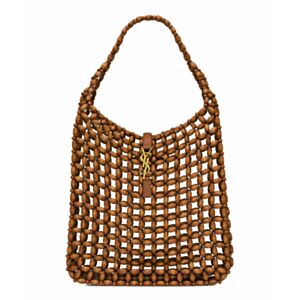 Saint Laurent Le 5 A 7 Large In Wood Beads 823807 Coffee