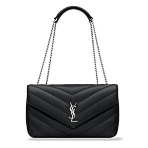 Saint Laurent LOULOU Medium Quilted Lambskin Handbag Black