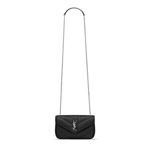 Saint Laurent LOULOU Mini Lambskin Handbag Black