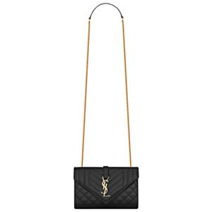 Saint Laurent Envelope Small Bag In Mix Quilted Grain De Poudre Embossed Leather 