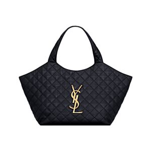 Saint Laurent Icare Quilted Nappa Leather Medium Handbag 858191 Black