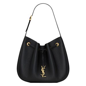 Saint Laurent Paris Vii Small Hobo In Grained Leather Black